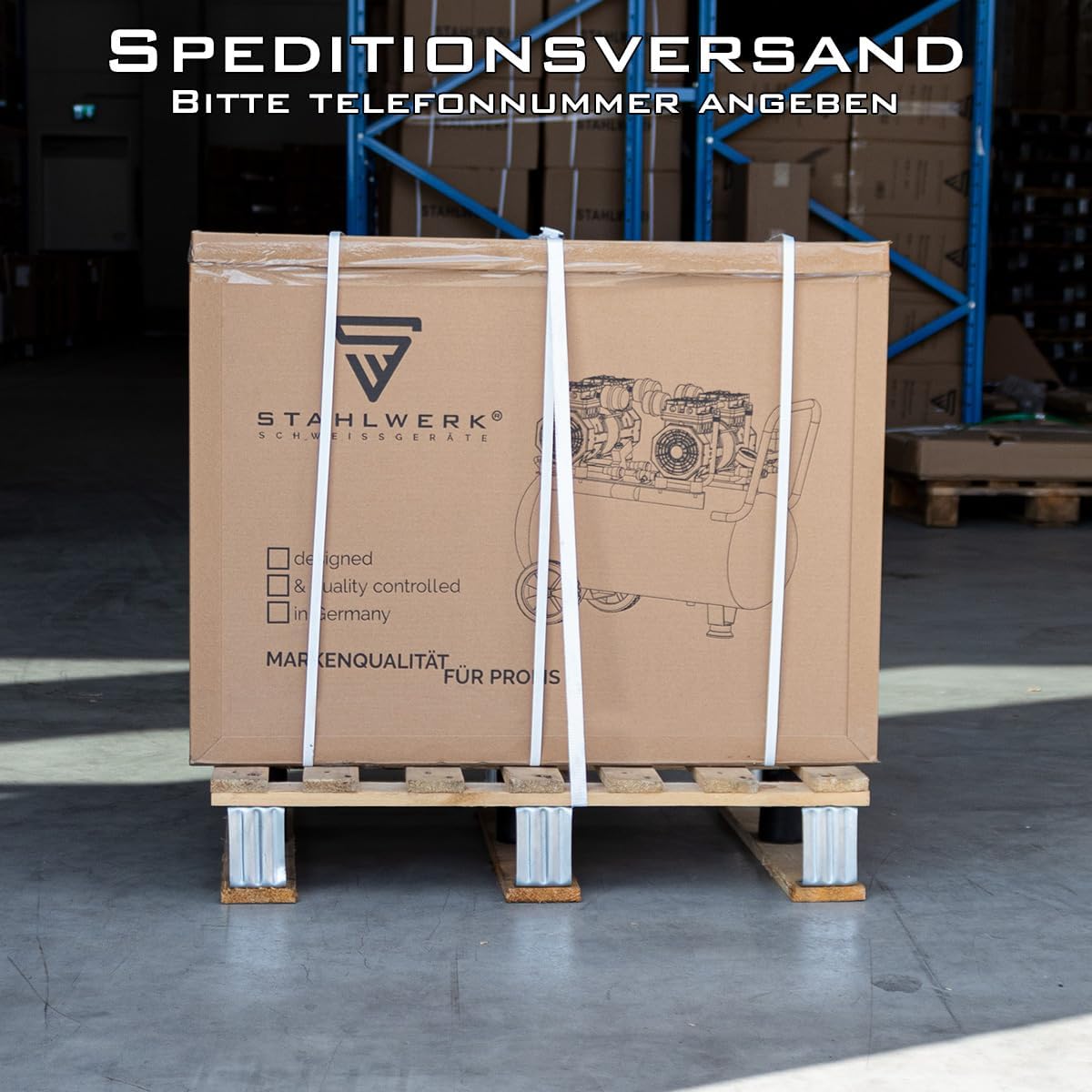 STAHLWERK Kompressor 50 L Tank (ST-510 Pro) - Vollausstattung mit Zubehör - ölfrei  und  leise, 10 bar, Druckluftkompressor mit Brushless-Motoren, 3,94 PS, 2,9 kW, 500 l/min, Silent-/Flüsterkompressor