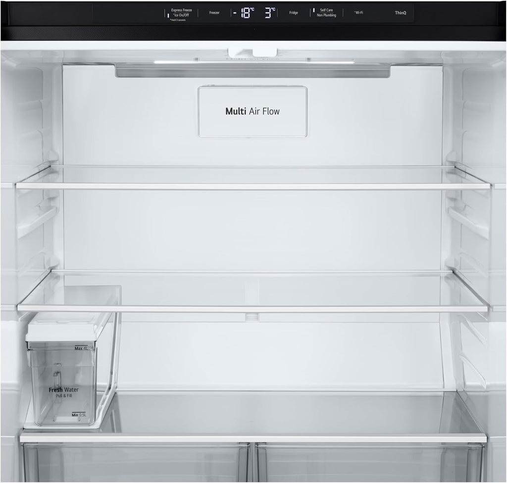 LG GML861EPPE SLIM Side-by-Side Kühlschrank mit Gefrierfach (506 L, Energieklasse E) mit Eis- und Wasserspender, UVNano, Total No Frost, Silber