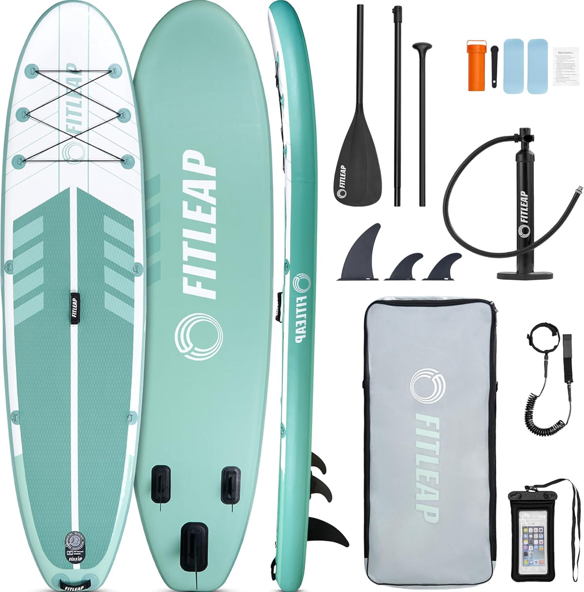 Premium Stand Up Paddle Board aufblasbar - SUP Board Set mit Hochdruckpumpe, verstellbarem Paddel und Rucksack - Ideal für Anfänger und Profis - Perfekt für Yoga, Surfen und Wassersport