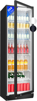 Bomann® Kühlschrank mit Glastür | Getränkekühlschrank abschließbar | 6 höhenverstellbare Ablagen | 30kg je Ablage | 347 Liter | Kühlschrank groß | Flaschenkühlschrank m. LED-Licht | KSG 7351 schwarz