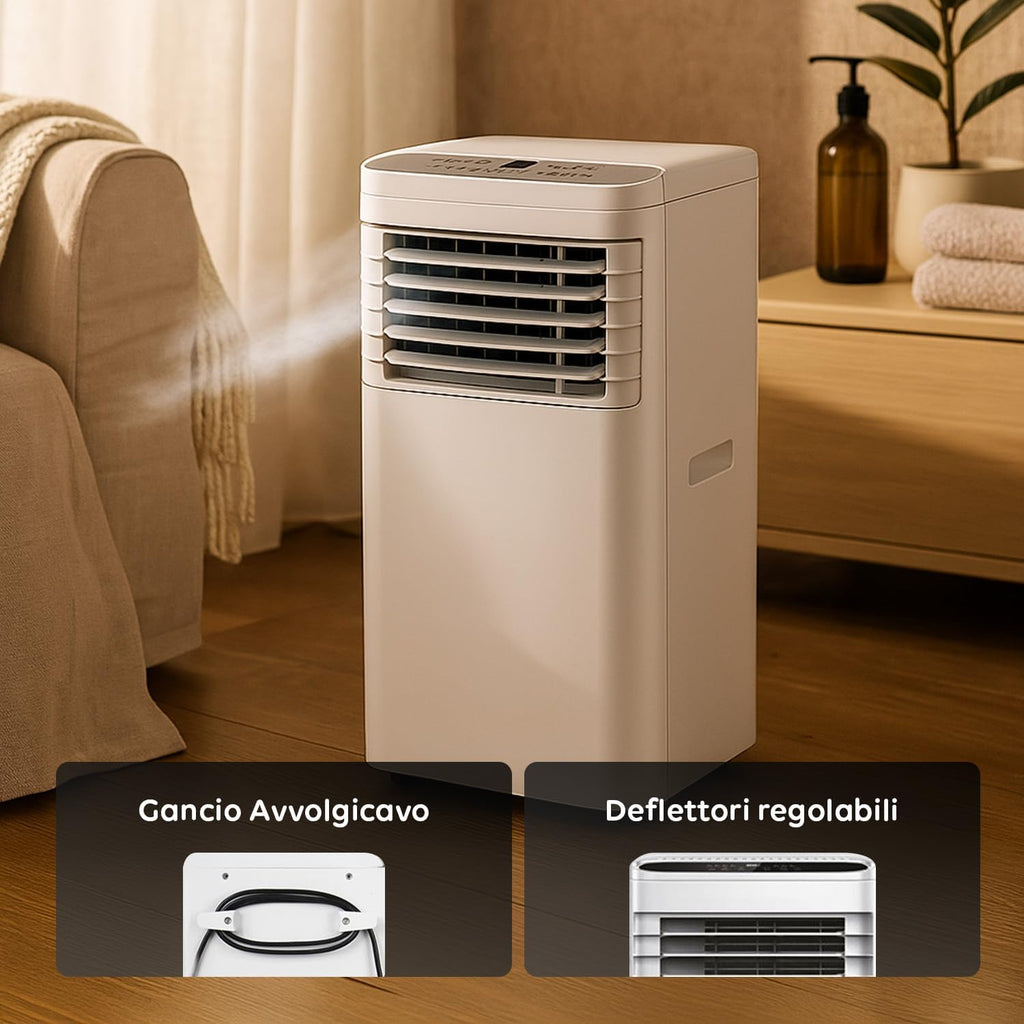 Avilia Mobiles Klimagerät 9000 BTU 3 in 1 – Luftentfeuchter, Kühler und Ventilator | Klimagerät ohne Außeneinheit für Zuhause und Büro