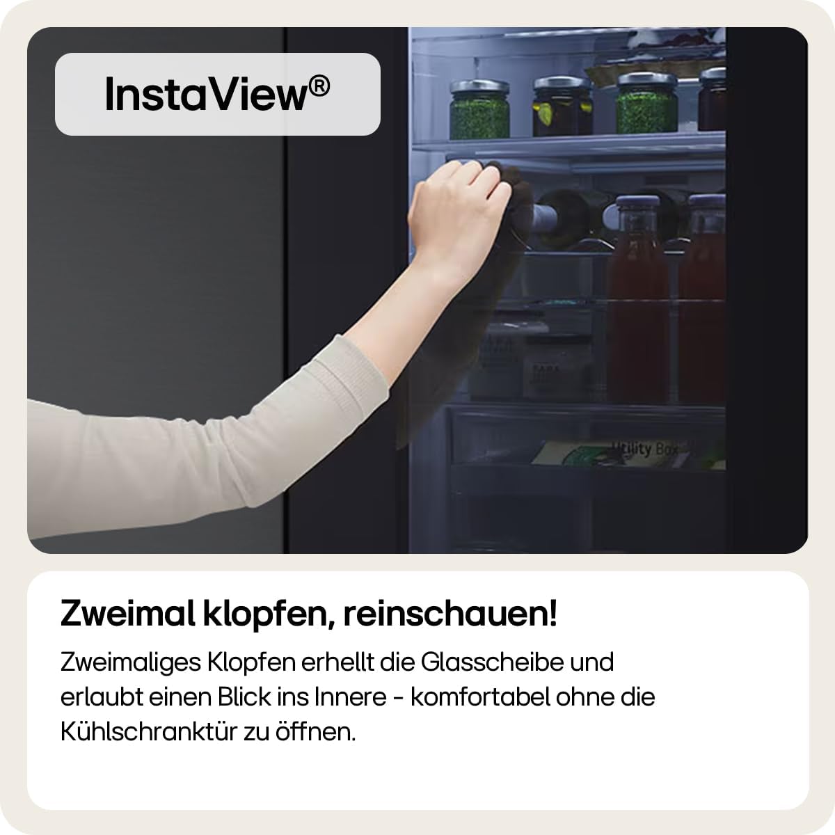 LG GMV860EPDE SLIM Multi-Door Kühlschrank mit Gefrierfach (530 L, Energieklasse E) mit InstaView, Express Freeze, AI Smart Learner, Total No Frost, Schwarz