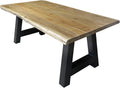 SAM Esstisch 180 x 90 cm Cali, Baumkantentisch naturfarben, Akazienholz massiv, A-Gestell aus Metall Schwarz, aufgedoppelte Kanten 25+25 mm