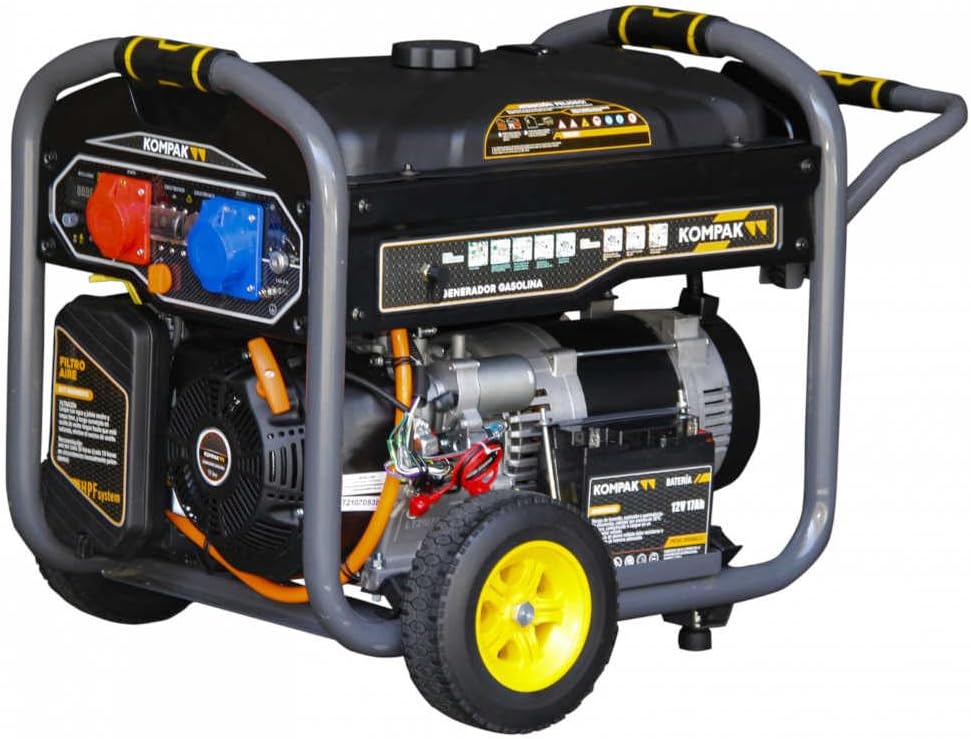 Dual Fuel Strom-Generator 10 kVA | KOMPLETT-SET – Benzin & Propangas Notstromaggregat 230/400 V – fahrbar inkl. 4er-Steckerleiste, Gasflasche & Zubehör