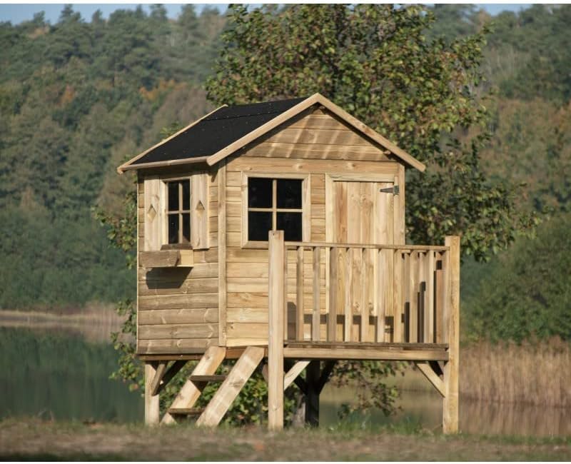 Gartenhaus Kinder - Spielhaus Kinder Outdoor - Aus Imprägniertem Gehobeltem Kiefernholz - Originell und Einzigartig Gartenspielhaus - Holzart Gehobelte Kiefer