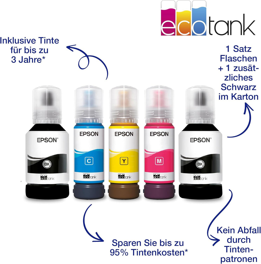 EcoTank ET-4850 A4-Multifunktions-Wi-Fi-Tintentankdrucker, mit einem im Lieferumfang enthaltenen Vorrat an Tinten bis zu 3 Jahren