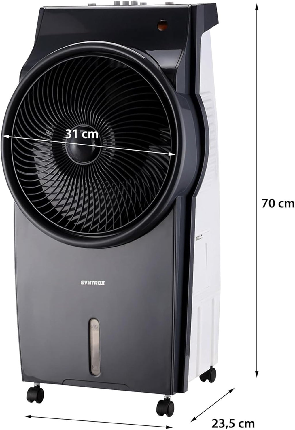 Syntrox Luftkühler mit Ventilator | Wasser gekühlt | Verdunstungskühler, Luftbefeuchter, Lufterfrischer, Multifunktionsgerät, inklusive Schwenkfunktion