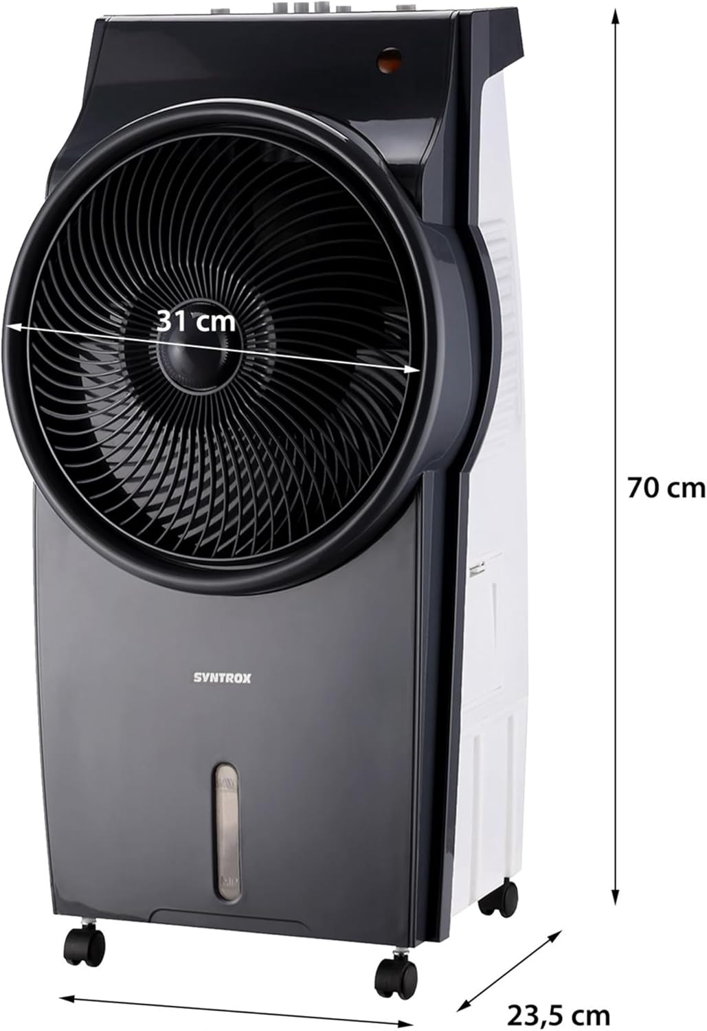 Syntrox Luftkühler mit Ventilator | Wasser gekühlt | Verdunstungskühler, Luftbefeuchter, Lufterfrischer, Multifunktionsgerät, inklusive Schwenkfunktion