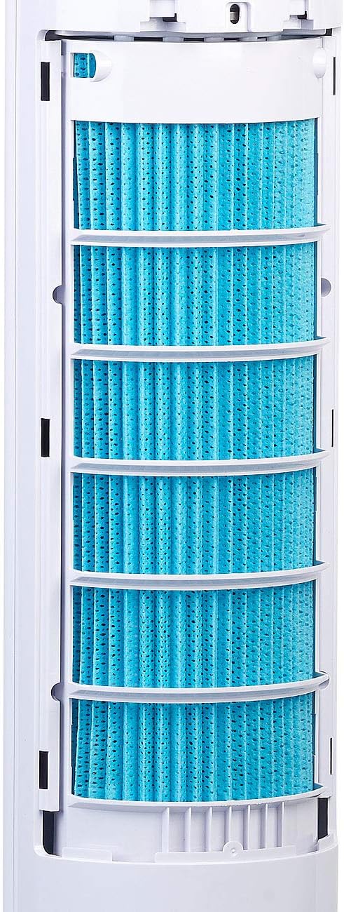 Sichler Haushaltsgeräte Ventilator Kühlung: 3in1-Turmventilator, Luftkühler & -befeuchter, 80° Oszillation, 40 W (Ventilator mit Kühlfunktion, Turmventilator mit Kühlung, leise)
