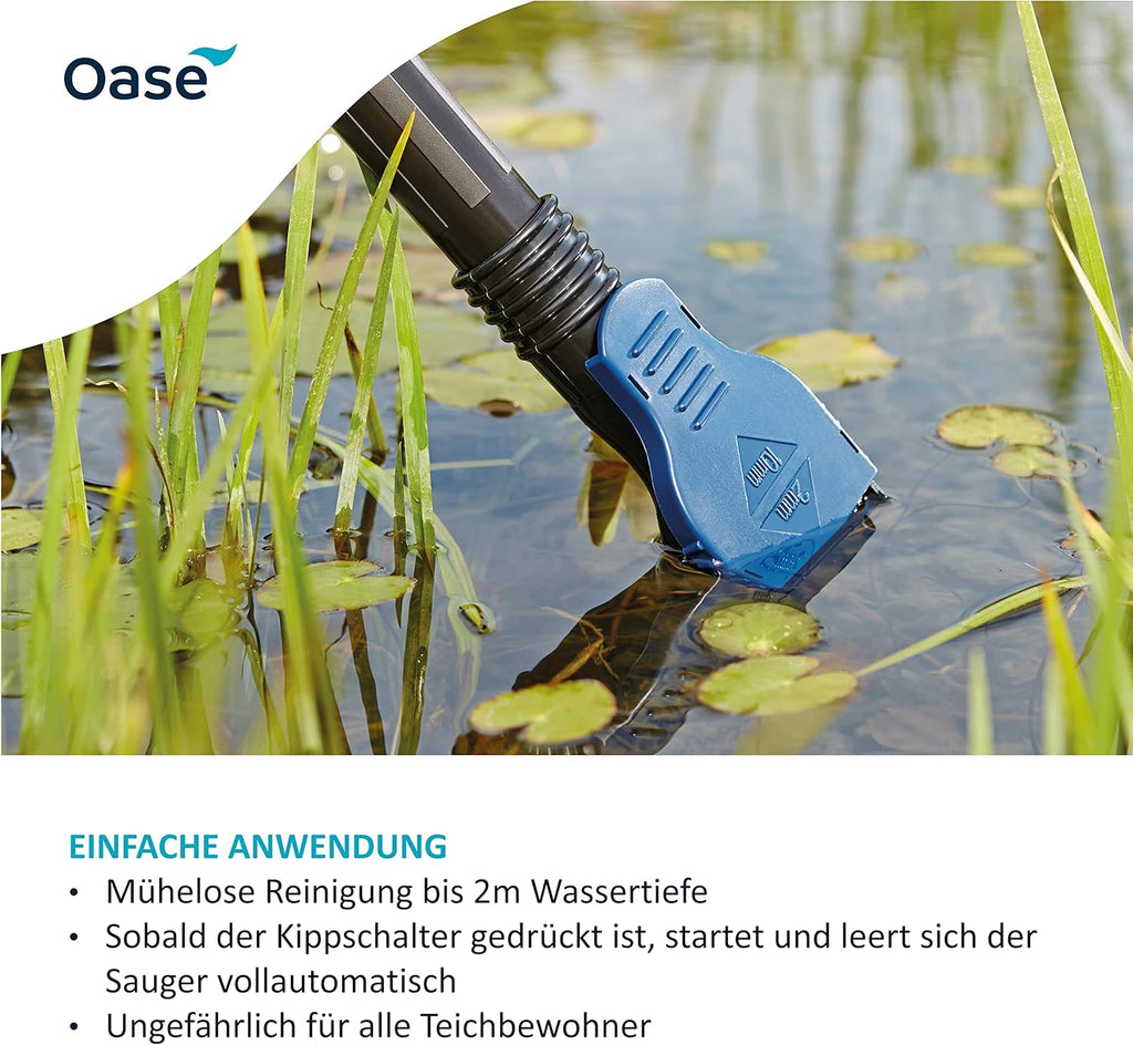Oase 50529 PondoVac Classic, 1400 W, 3000 l/h - Teichschlammsauger, Reinigung und Wasseraufbereitung inkl. 4 Saugdüsen für für Teiche aller Art und Haushalt