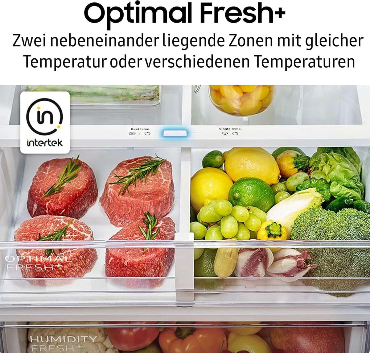 RL38T607BB1/EF Kühl-Gefrierkombination, 203 cm, 387 l, Kühlschrank mit Gefrierfach, Twin Cooling+, No Frost+, SpaceMax, Optimal Fresh+, Humidity Fresh, Premium Black Steel