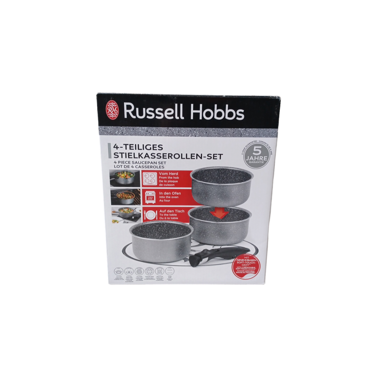 Russell Hobbs Kochtopf-/Bratpfannen-Set, mit abnehmbarem Griff - B-Ware