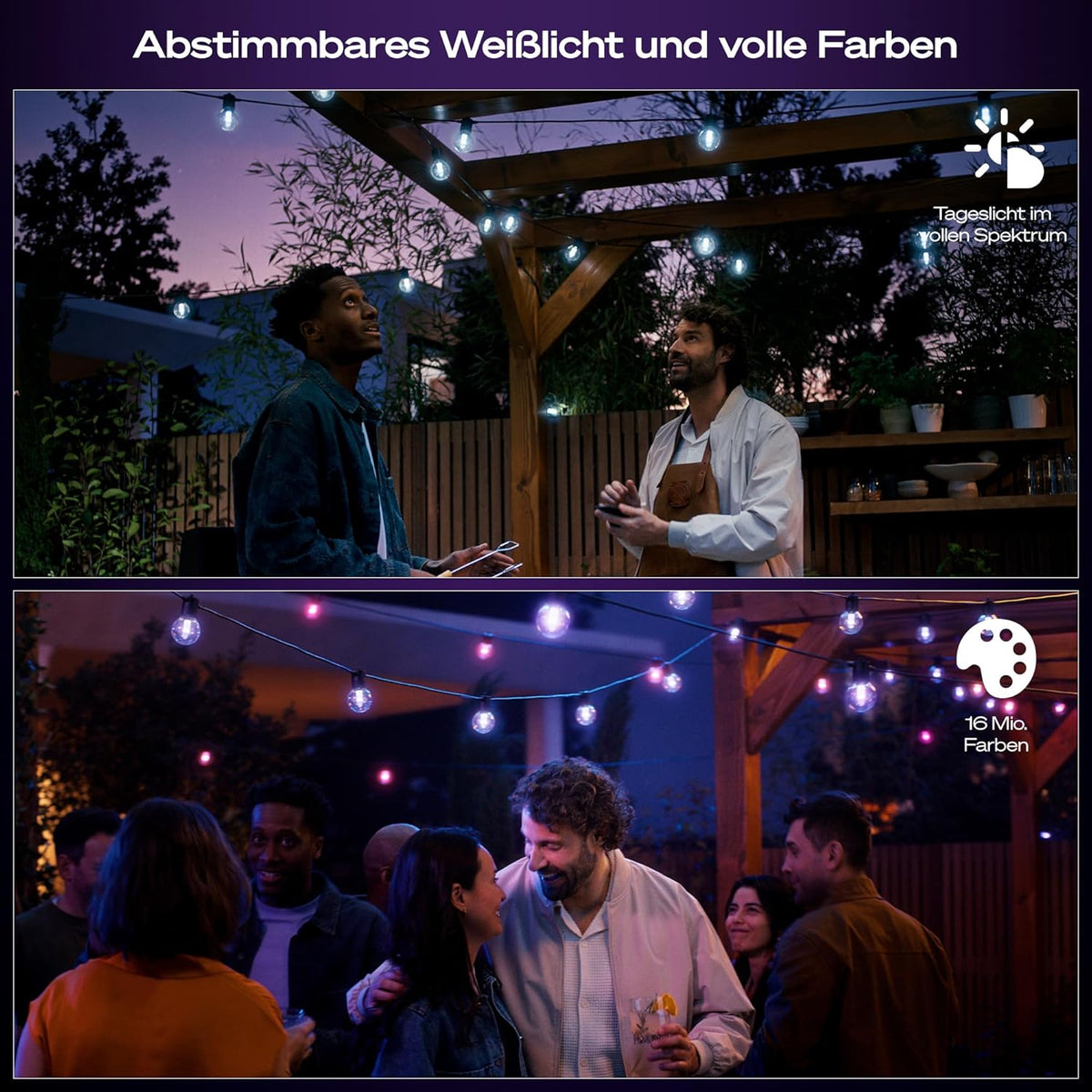Hue Festavia Globe Außenlichterkette, White & Color Ambiance, 21 M LED Lichterkette, 30 Lampenkugeln, dimmbare Gartenbeleuchtung funktioniert per Hue App, Alexa, Google Assistant, Home