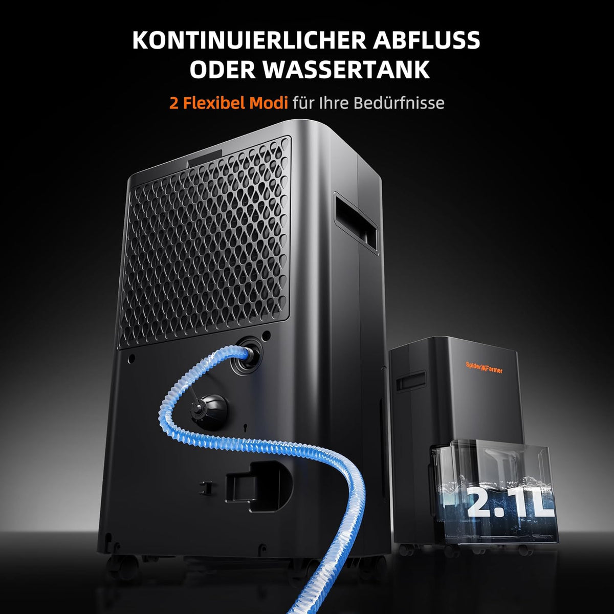 SPIDER FARMER Aufgerüstete Luftentfeuchter Grow Box 12L Luftentfeuchter Elektrisch mit RJ12 Kabel Abflussrohr, Automatische Abtauung, 24H Timer Funktion, Raumentfeuchter für Growzelt Keller Pflanzen