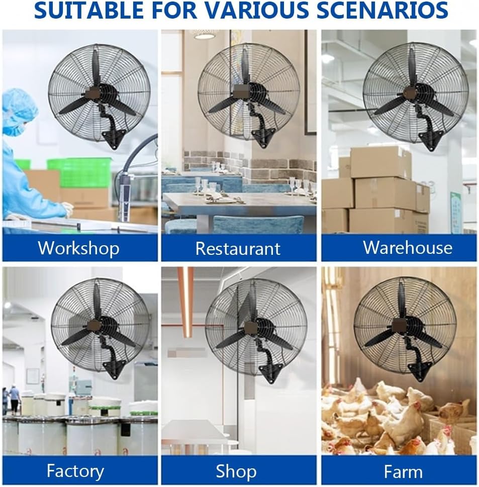 Wandventilator, Hochleistungs-Oszillationsventilator, Wasserdicht, Für Den Außenbereich, Geeignet Für Industrie, Gewerbe Und Privat – Einfarbig – 500 Mm, Einfarbig – 750 Mm, Einfarbig – 750 Mm