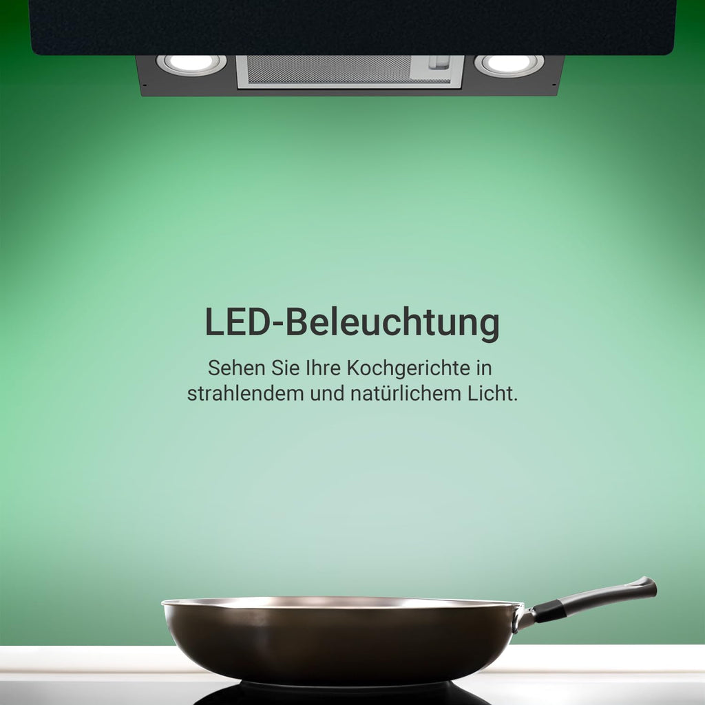 KKT KOLBE A+++ Dunstabzugshaube 80 cm 782 cbm/h Kopffreie Wandhaube Edelstahl schwarzes Glas WLAN RGBW-LED-Beleuchtung SensorTouch Bedienung STYLE8005SMAO
