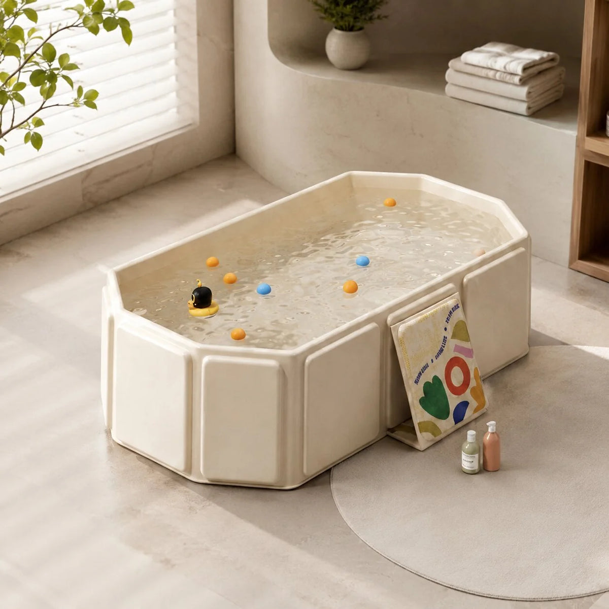 Faltbare Babybadewanne mit rutschfestem Boden | Wannenwelle