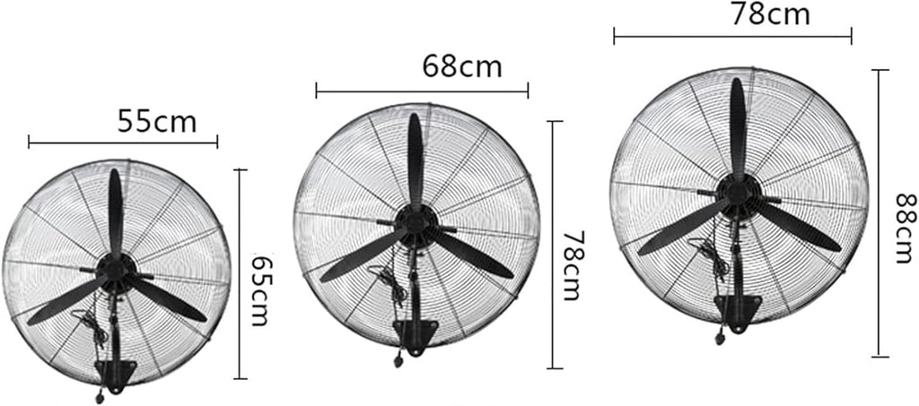 Wandventilator, Industrielüfter, 3 Luftvolumenstufen, Leiser 120°-Oszillationsbetrieb Für Zuhause Und Büro Im Sommer, 79 cm (31 Zoll)