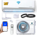 Split Klimaanlage Klimagerät Set Air Conditioner mit Heizfunktion 24000 BTU 7,2kW A++ WiFi/App-Steuerung 4D AirFlow Auto Reinigung inkl. Montagematerial Vorgefüllt R32