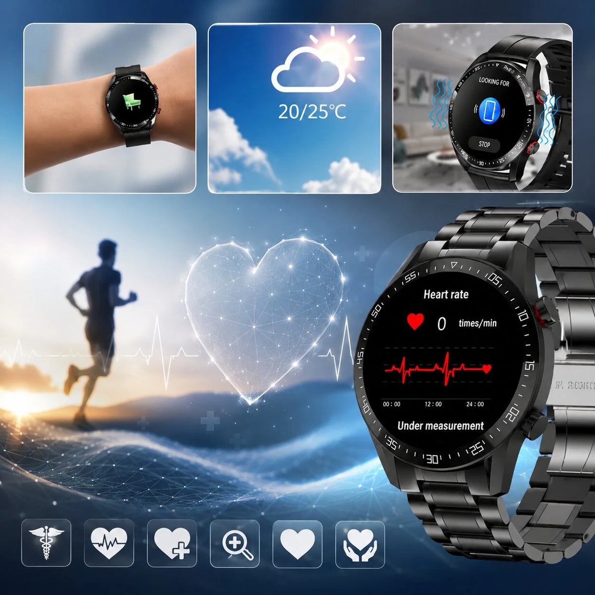Smartwatch für Herren mit Gesundheitsfunktionen | Vigorion