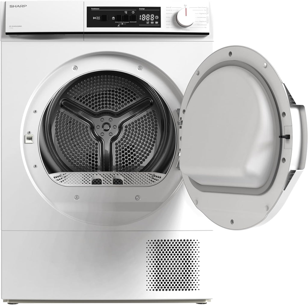 SHARP KD-NHA0S6GWWD-DE Wäschetrockner, 10kg, D, 15 Trockenprogramme inkl. 20-Minuten-Schnelltrockenprogramm, Weiß