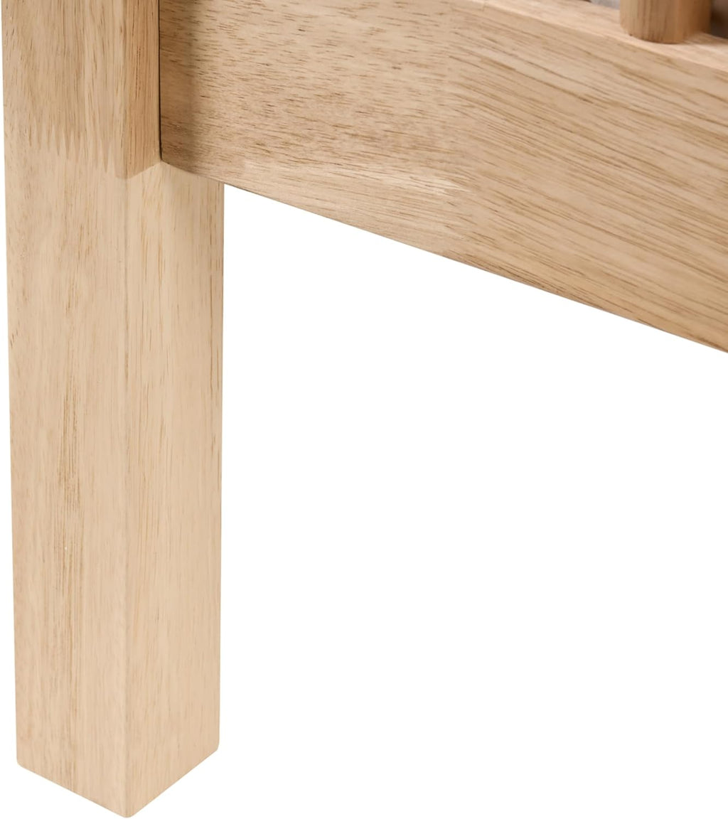 Beliani Himmelbett Holz Hellbraun 180 x 200 cm mit Lattenrost modern Harfleur