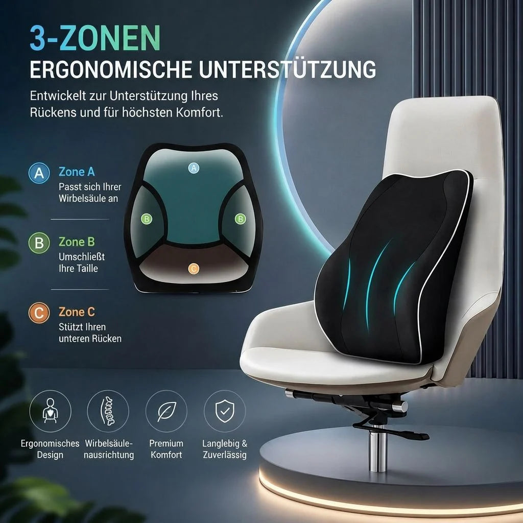 Ergonomische Lordosenstütze aus Memory Foam | LendenSamt