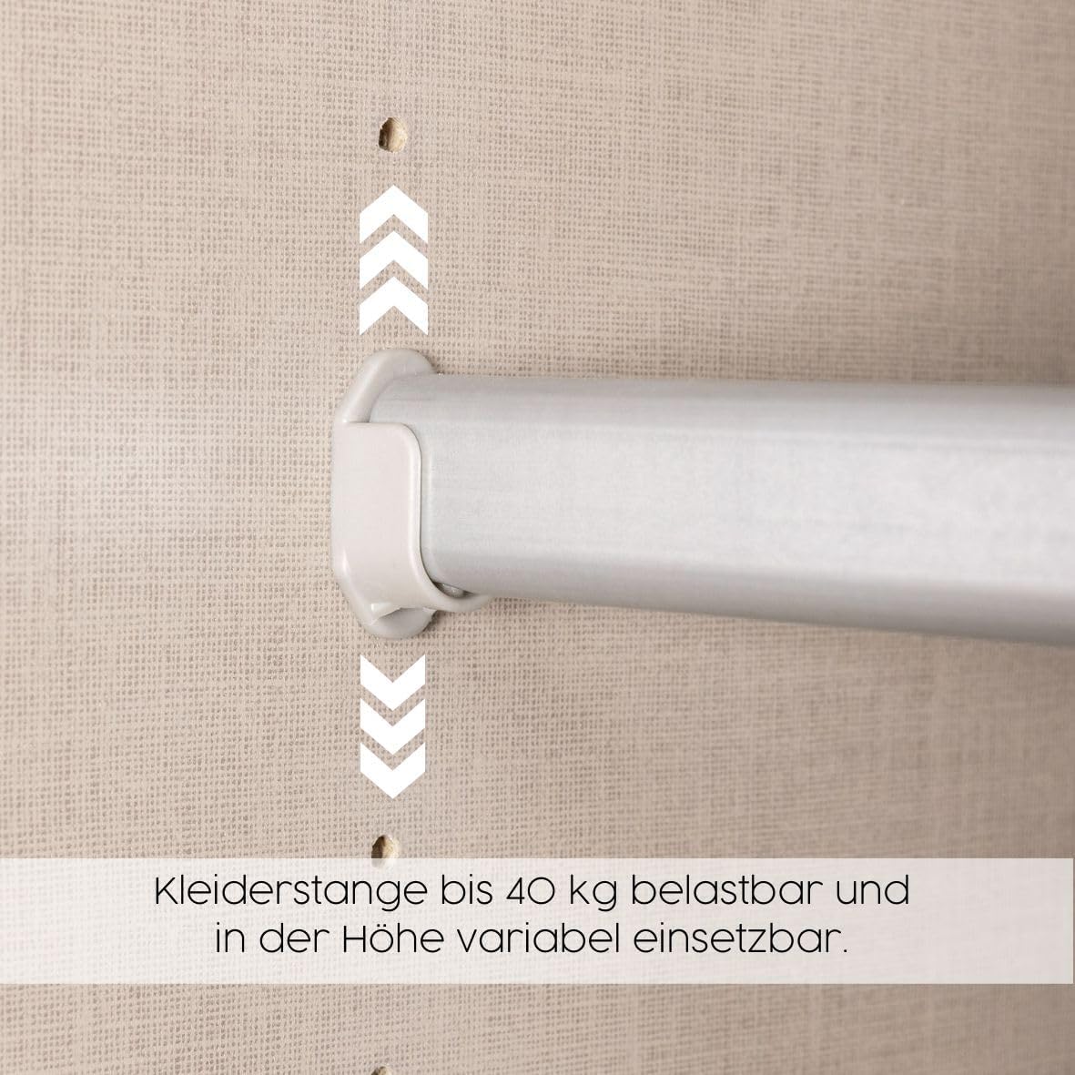 Rauch Möbel Mainz Schrank Kleiderschrank Drehtürenschrank Weiß-Grau metallic, Schwarz, 5-türig Spiegel, 6 Schubladen, Zubehörpaket Basic 3 Einlegeböden, 3 Kleiderstangen, grifflos BxHxT 226x210x54 cm