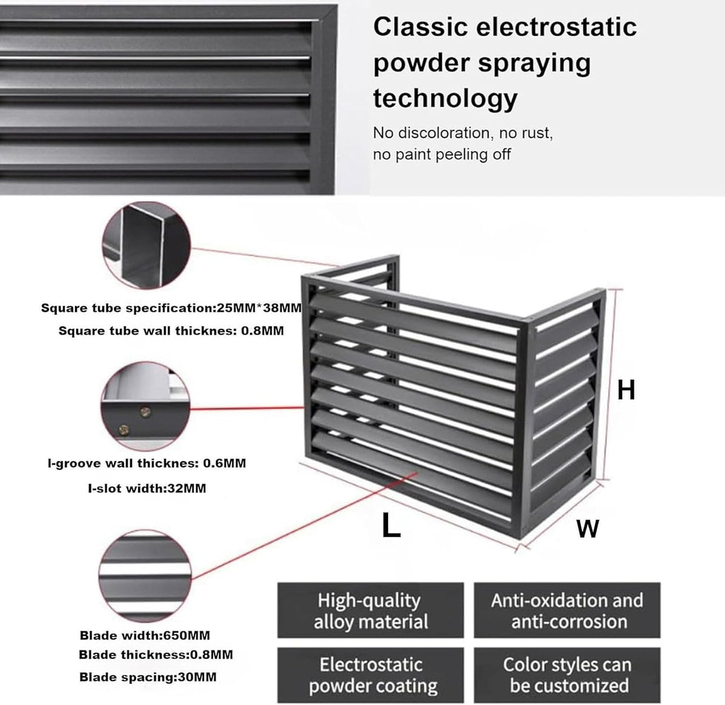 Mini Split Klimaanlage Abdeckung Outdoor, Multifunktionales Pflanzenregal mit 45° geneigtem Gitter, Wetterfest für freie Luftzirkulation