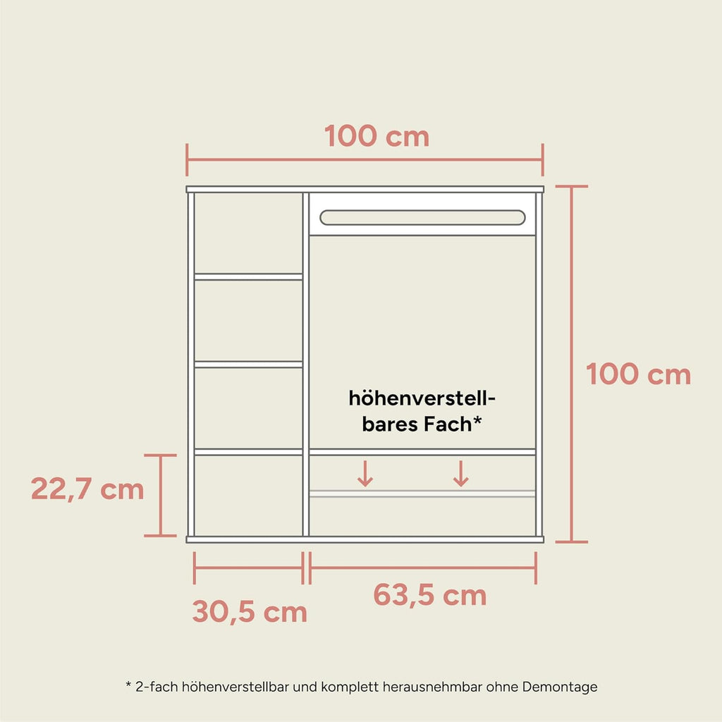 Ehrenkind® Montessori Kleiderschrank | Kinderregal Kiefer Natur | Kinderschrank FSC Zertifiziert | Garderobe für das Kinderzimmer in 100x100x40 | Kleiderschrank Kinderzimmer | Kinderzimmer Möbel