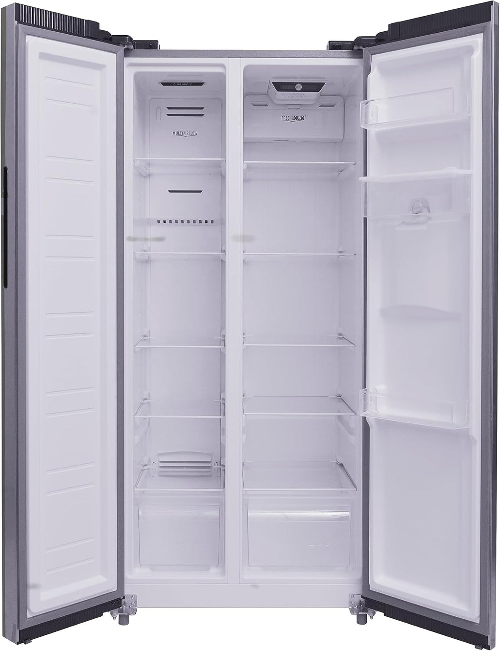 PKM SBS436NFWDIX, Side by Side Kühl-Gefrierkombination Inox 450 L/2-türig mit Wasserspender/180 Liter 4 Sterne Gefrierfach/Frostfrei/41 dB