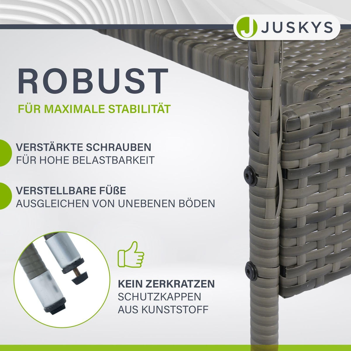 Juskys Polyrattan Gartenstühle Yoro 6er Set - mit Armlehnen & Rückenlehne 6 Stühle stapelbar - Rattan Stuhl Garten - Stapelstuhl Grau-meliert