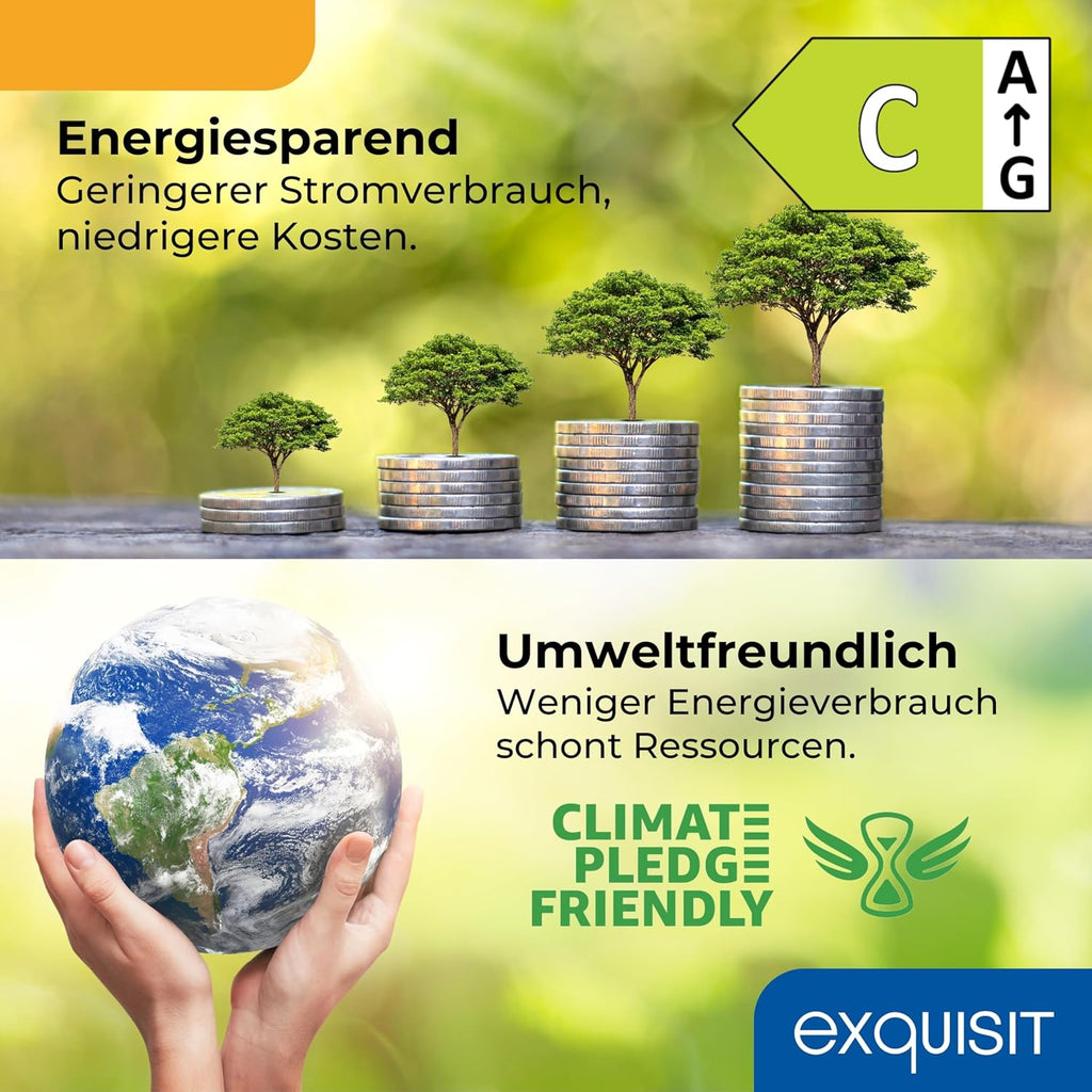 Exquisit Kühl-Gefrierkombination KGC5232-60-E-040C | 173 l Nutzinhalt, Energieklasse C, 40 dB, Wechselbarer Türanschlag, Automatische Abtauung, 142,5 cm, Weiß