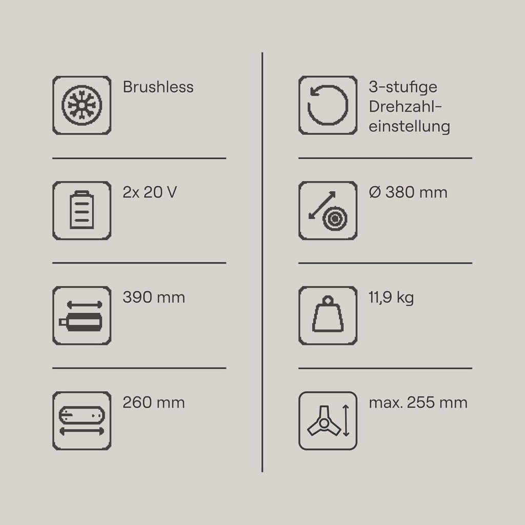 Gomag Akku-Multifunktionsgerät GO-GMG400BL Set S2 2x20V brushless | 4in1-Funktion | Rasentrimmer, Freischneider, Heckenschere, Hochentaster | inkl. 2X 2Ah Akku & 2,4 A Ladegerät