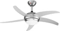 Tristar VE-5815 Deckenventilator mit Licht (E14 Fassung) und Fernbedienung; 112 cm ø; 3 einstellbaren Leistungsstufen; 55 Watt Leistung; Silber
