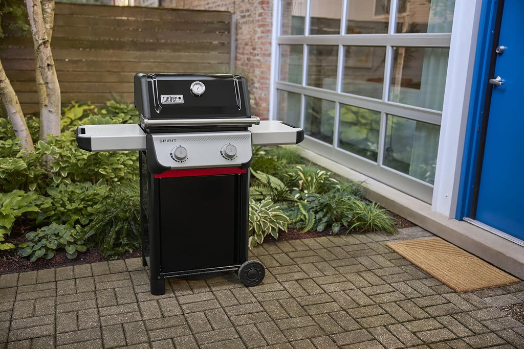 Weber Spirit E-210 Gasgrill, 2 Brenner, Grillfläche 51 x 46 cm, Thermometer im Deckel, 2 Räder, Schwarz/Silber (1500838)