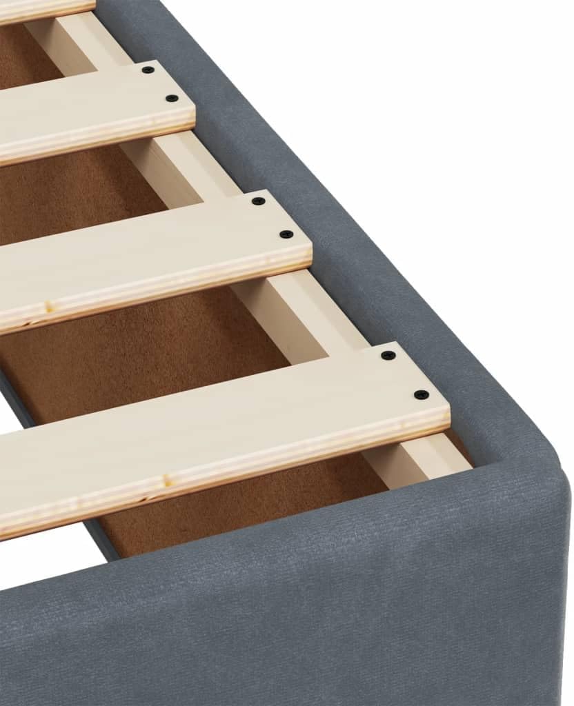vidaXL Boxspringbett, Polsterbett Bett mit Matratze, Bettgestell mit Kopfteil Lattenrost, Einzelbett für Schlafzimmer, Dunkelgrau 80x200cm Samt