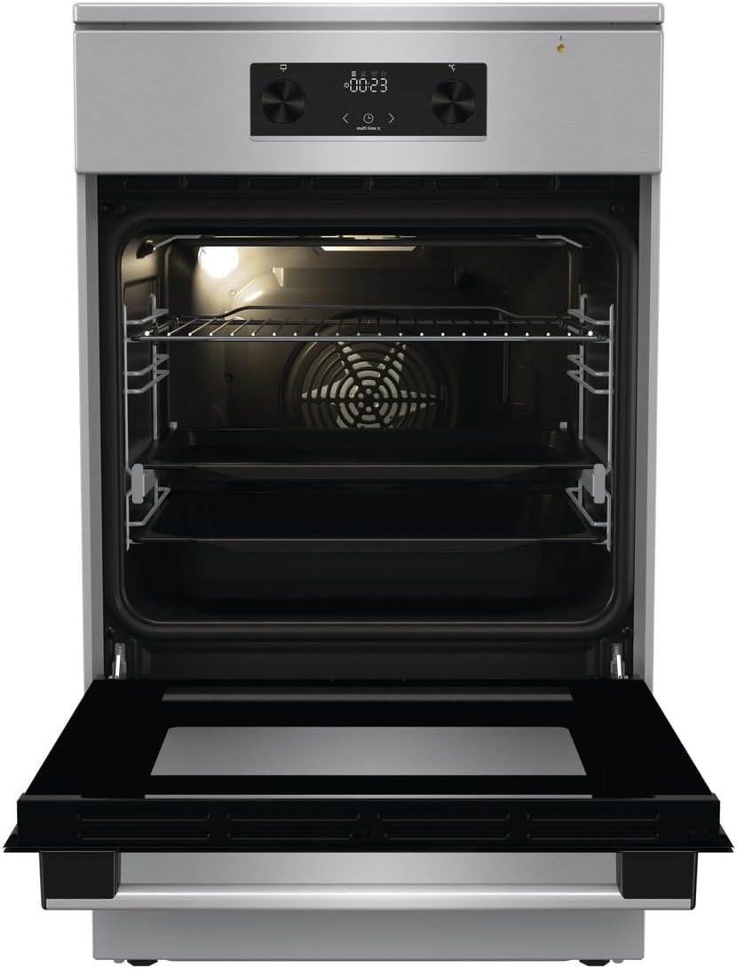 Gorenje GEIT5C61XPG Elektro-Standherd mit Induktion /50cm Breite /70 Liter/Pizza Funktion/FrozenBake/AirFry/MultiAir Technologie/HomeMade Backofenform/AquaClean/FastPreheat/Bigspace/Edelstahl