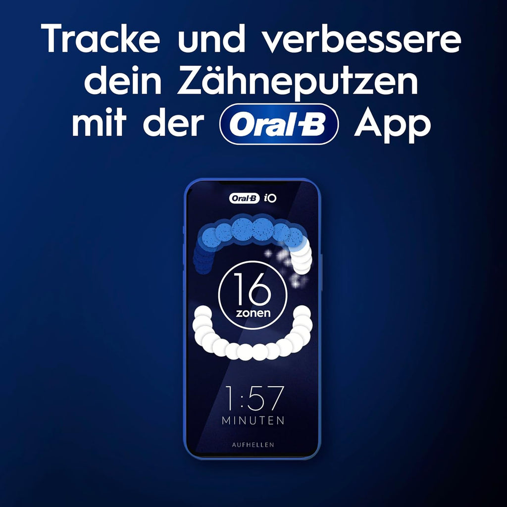 Oral-B iO Series 6 Plus Edition Elektrische Zahnbürste — Electric Toothbrush, Inkl. 3 Aufsteckbürsten, 5 Putzmodi für Zahnpflege, Reise-Etui — Zahnbürste Elektrisch, Designed by Braun, Schwarz