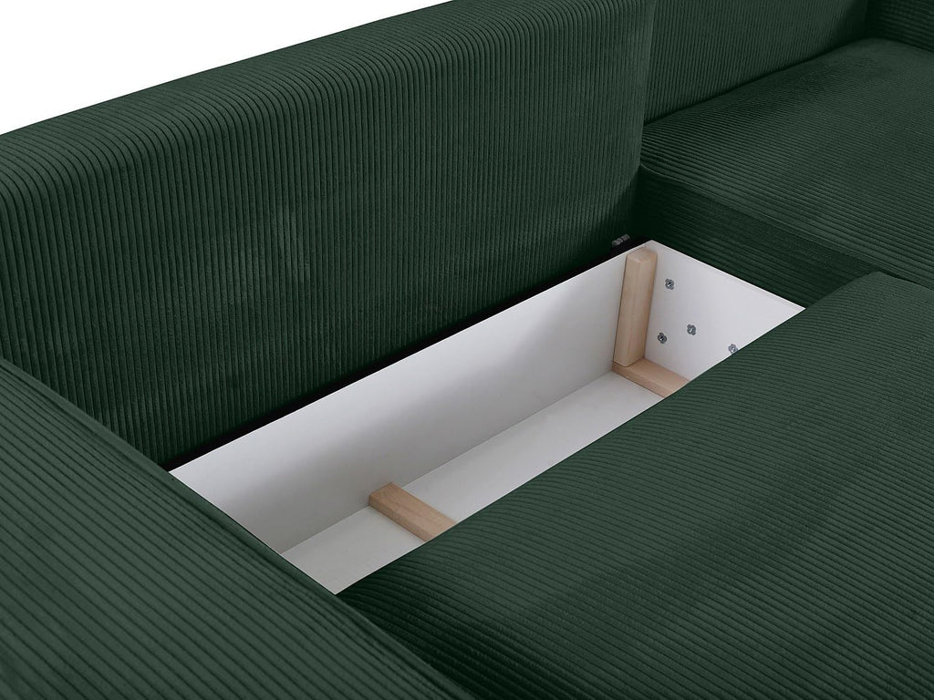 Vente-unique Ecksofa mit Schlaffunktion - Kord - Gr«¨n - Ecke Rechts - Amelia von Pascal MORABITO