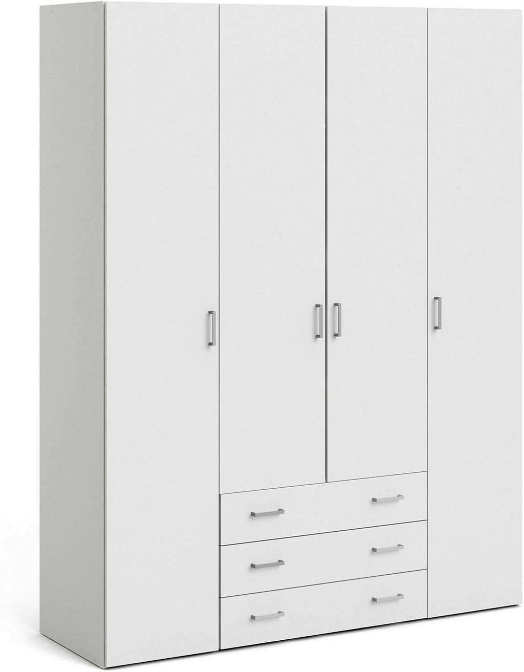 Dmora Grande Francine Kleiderschrank, Schlafzimmermöbel, begehbarer Kleiderschrank, 154x50 h200 cm, weiß