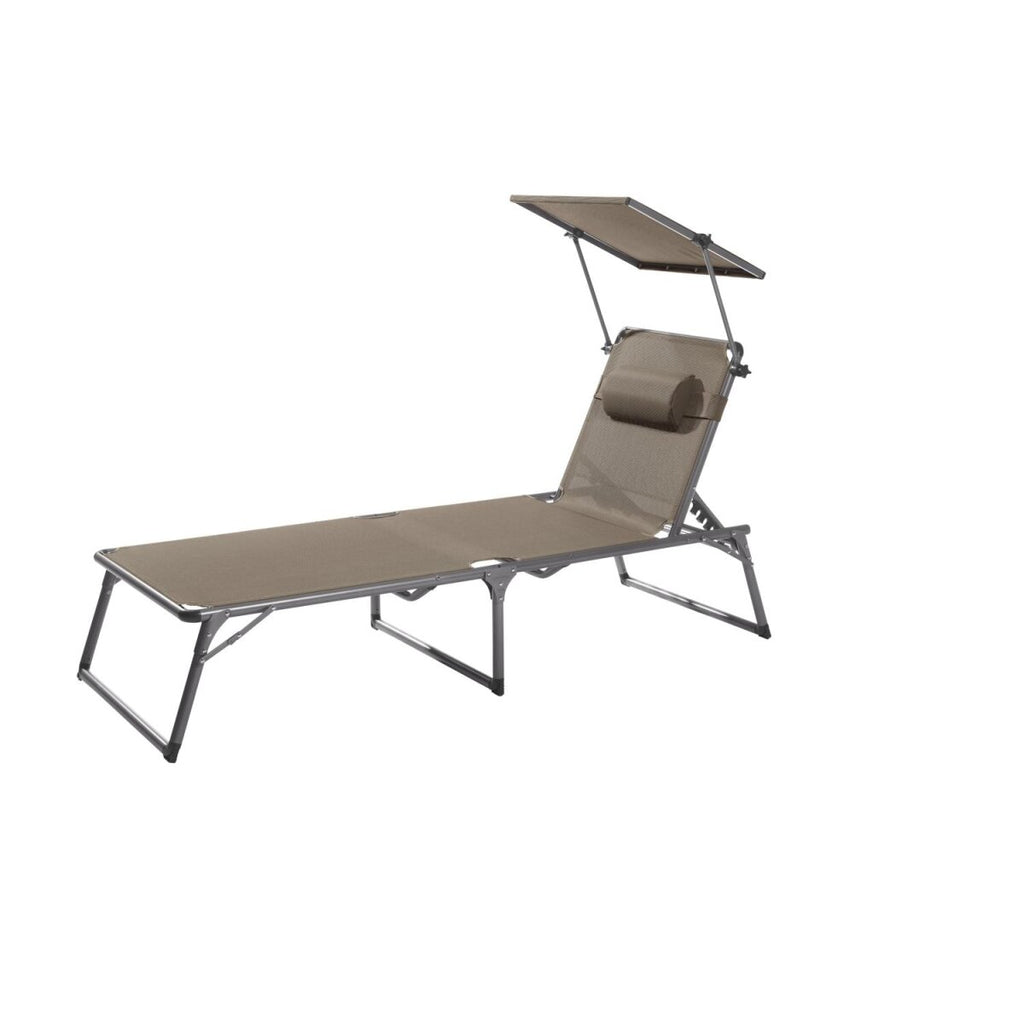 LIVARNO home Alu-Dreibeinliege »Houston«, mit Sonnendach, taupe - B-Ware sehr gut