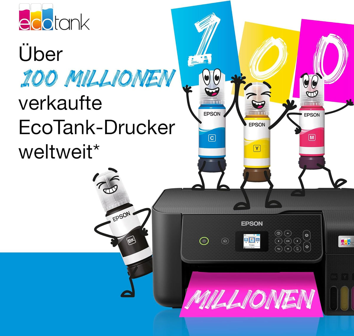 EcoTank ET-4850 A4-Multifunktions-Wi-Fi-Tintentankdrucker, mit einem im Lieferumfang enthaltenen Vorrat an Tinten bis zu 3 Jahren
