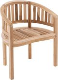 DIVERO Bananenstuhl Miami geschwungen aus Teak Holz, unbehandelt – Reine Handarbeit – Farbe: Natur-Braun