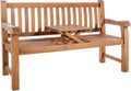 CLP Teakbank Orlando I Wetterfeste Gartenbank Mit Klapp-Tisch, Farbe:Teak, Größe:150 cm
