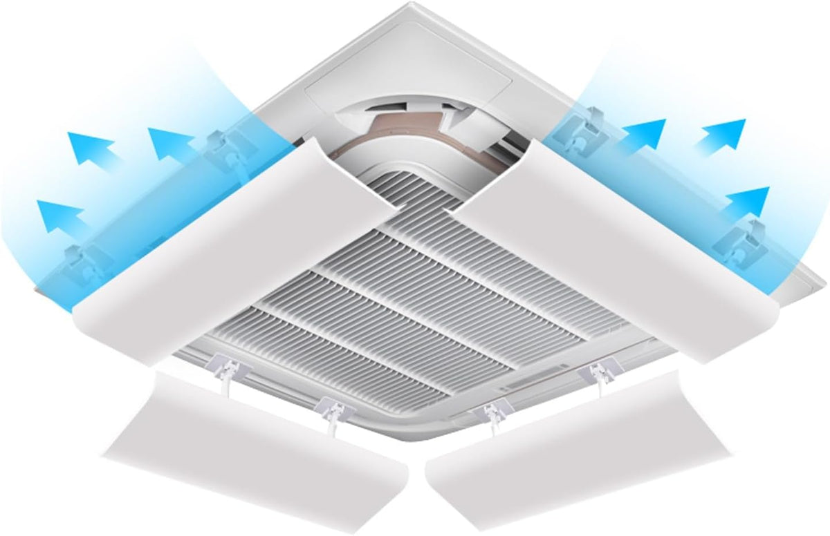 Zentrale Klimaanlage Windabweiser, Universell Klimaanlage Split Windabweiser, Luftleitbleche für Deckenlüftungsöffnungen, Anti-Direkt(35.4"/90cm)