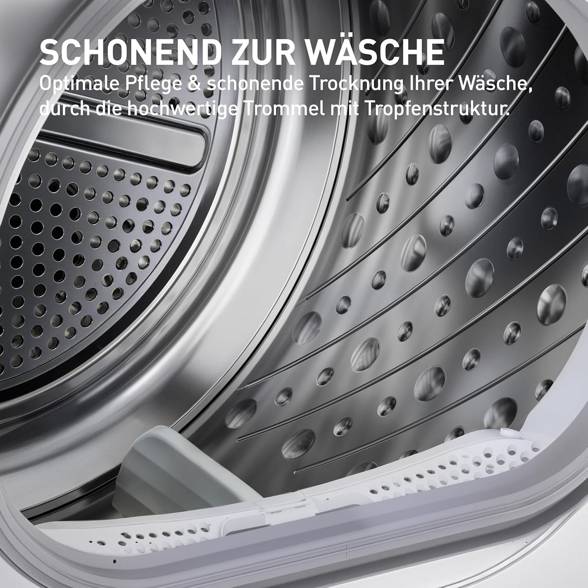 Heinrich´s Wärmepumpentrockner, 8 kg, Frontlader, Schnelltrocknung, 15 Programme, Sensor Trocknung, LED-Display & Drehregler, Edelstahl-Schontrommel, Innenbeleuchtung, schlankes Design, weiß