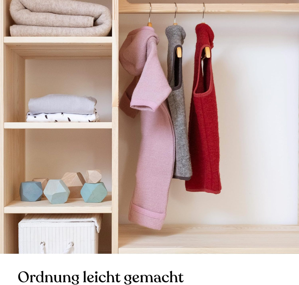 Ehrenkind® Montessori Kleiderschrank | Kinderregal Kiefer Natur | Kinderschrank FSC Zertifiziert | Garderobe für das Kinderzimmer in 100x100x40 | Kleiderschrank Kinderzimmer | Kinderzimmer Möbel