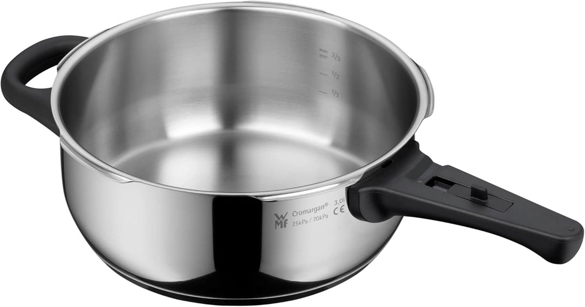 WMF Perfect One Pot Schnellkochtopf Set Induktion 2-teilig, Dampfkochtopf 6,5l, 3l, großes Kochsignal, 2 Kochstufen, abnehmbarer Deckelgriff, Edelstahl