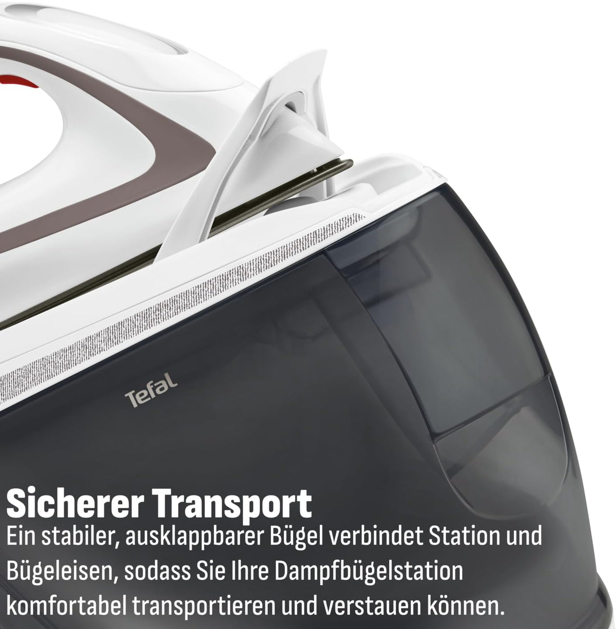 Tefal Dampfbügelstation Pro Express Ultimate, 7,7 Bar, 155 g/Min. Kontinuierlicher Dampf, 500 g/Min. Extra-Dampfstoß, 2600 Watt, Kalk-Kollektor, Bügeleisen Dampfstation, weiß/grau, GV9567